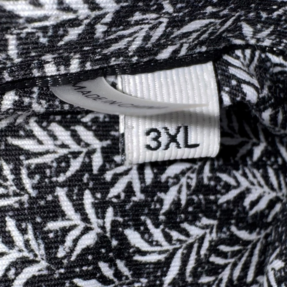 Bugatchi Button Up Shirt Men 3XL Black White Leaf Print 8-Way Stretch SS - Picture 6 of 7